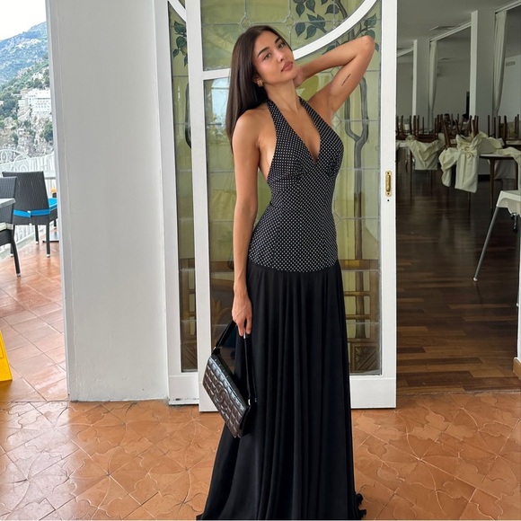 Set Studio Rosalia Maxi Dress - Polka Dot Black - Picture 3 of 10